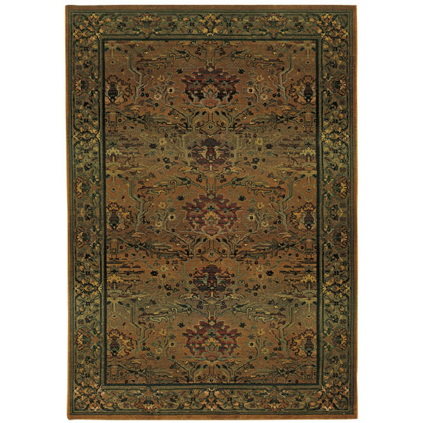 Bloomsbury Market Rosabel Performance Rust/Green/Blue Rug & Reviews